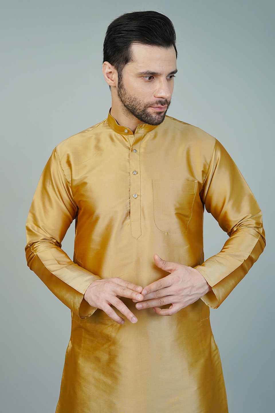Silk Gold Long Kurtas
