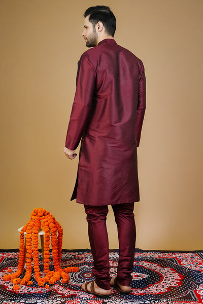 Silk Red Long Kurtas