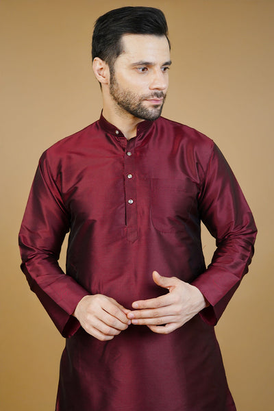 Silk Red Long Kurtas