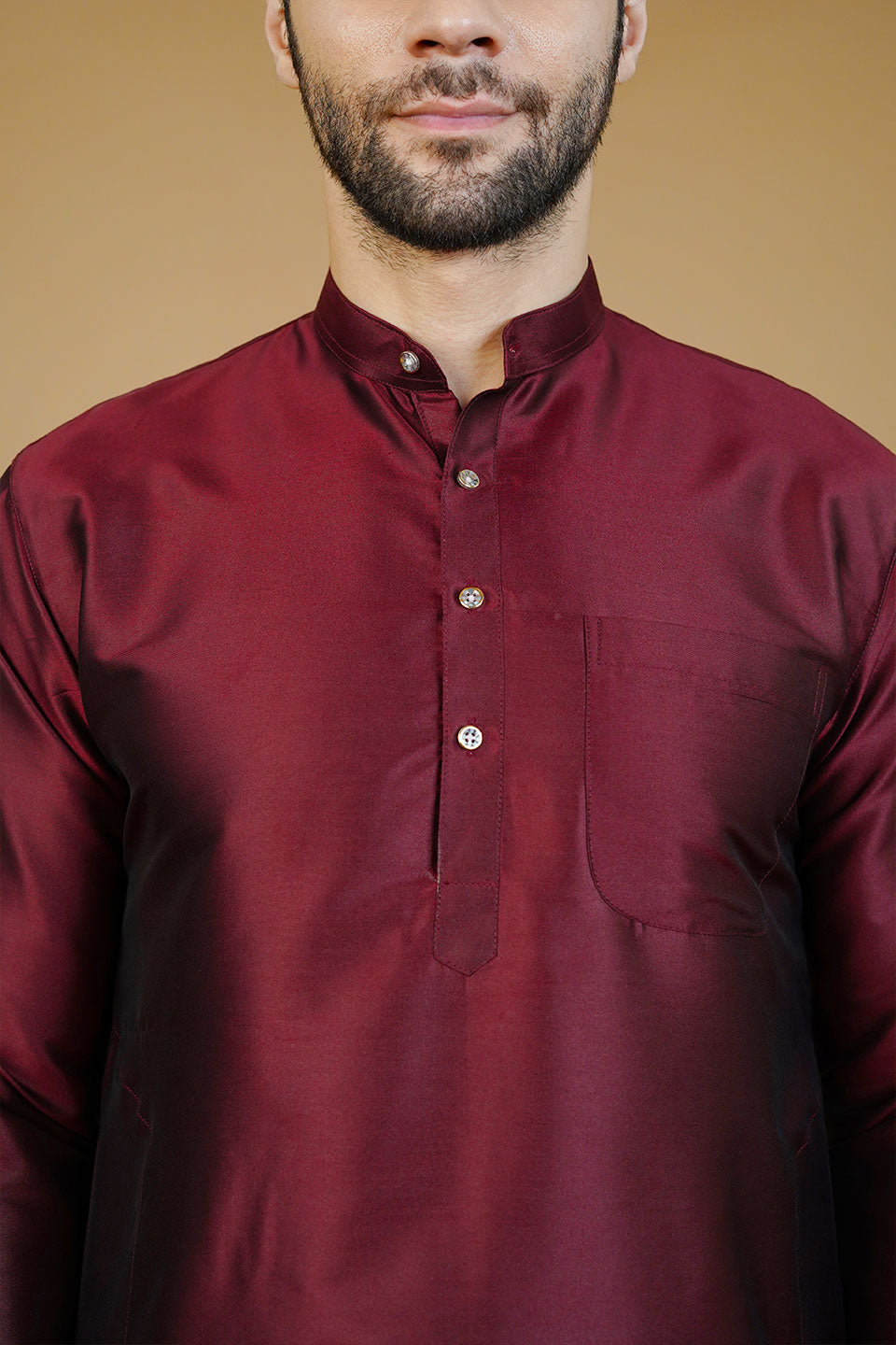 Silk Red Long Kurtas