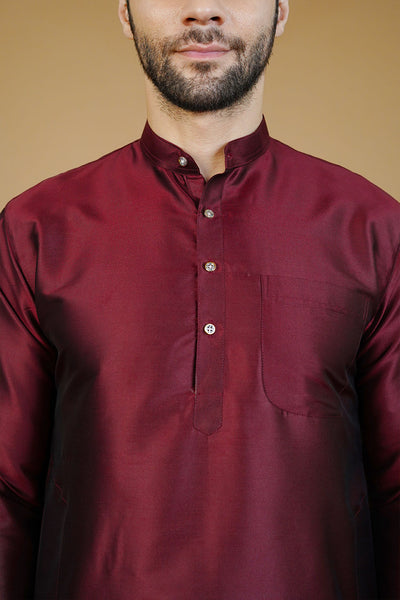 Silk Red Long Kurtas