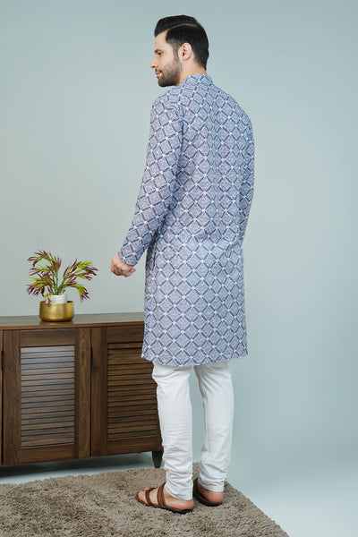 Cotton Blue Long Kurtas