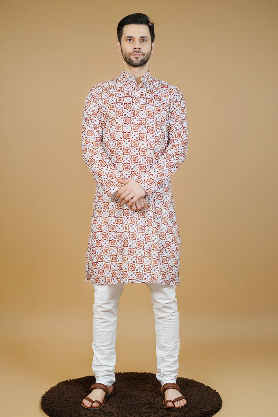 Cotton Brown Long Kurtas