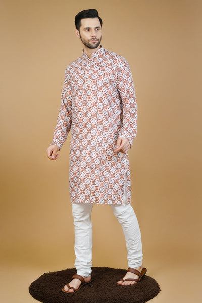Cotton Brown Long Kurtas