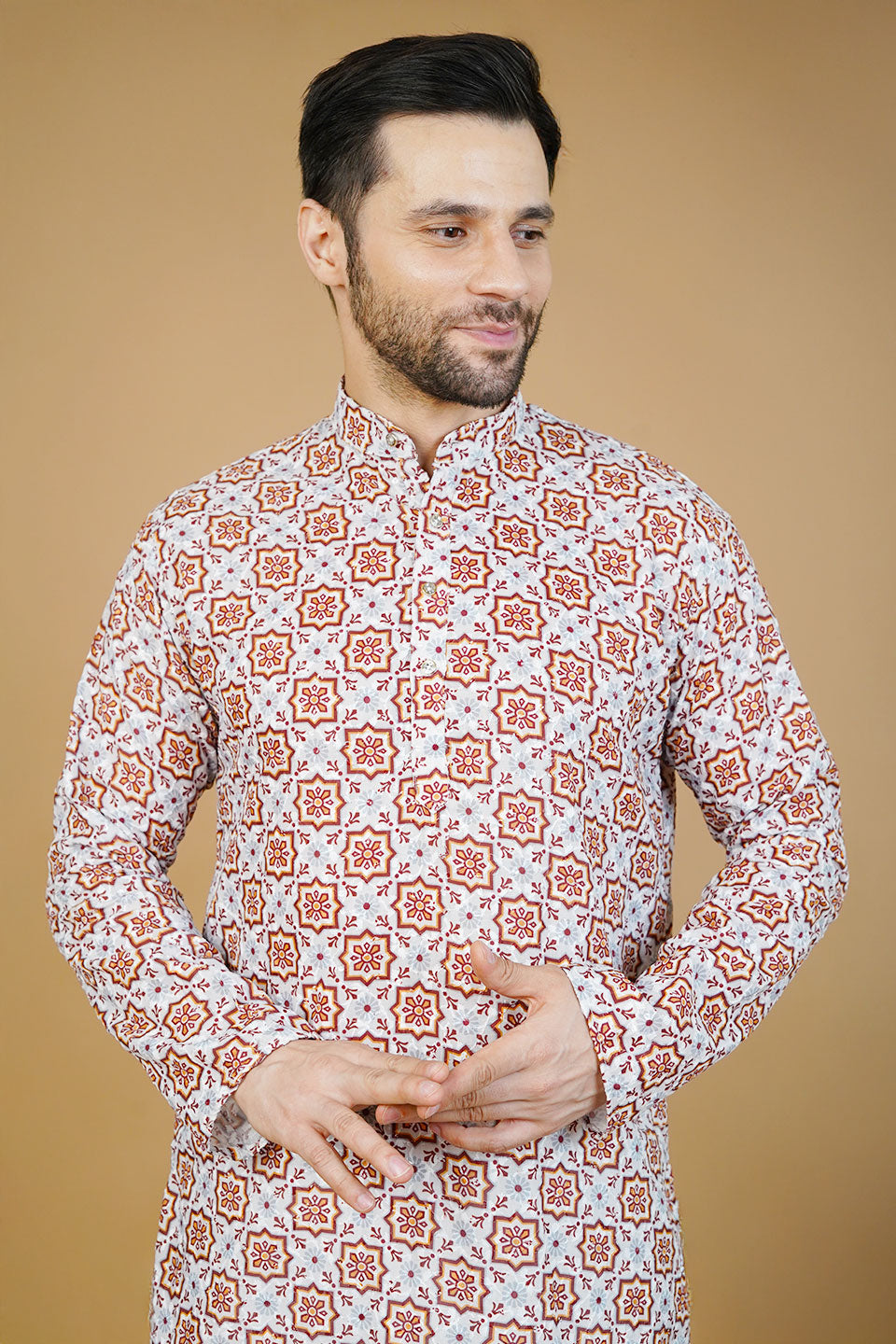 Cotton Brown Long Kurtas