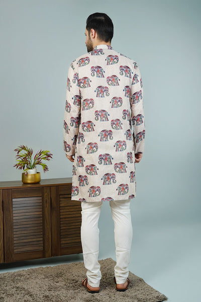 Cotton Beige Long Kurtas