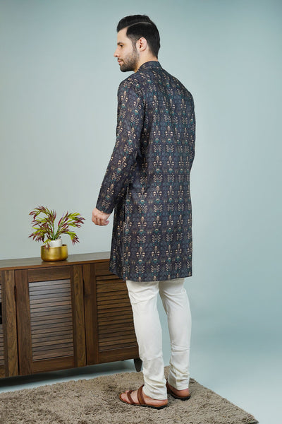 Cotton Black Long Kurtas