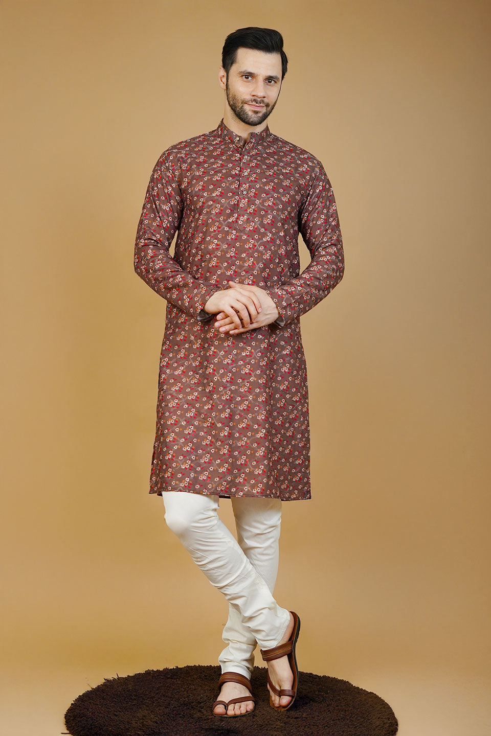 Cotton Brown Long Kurtas