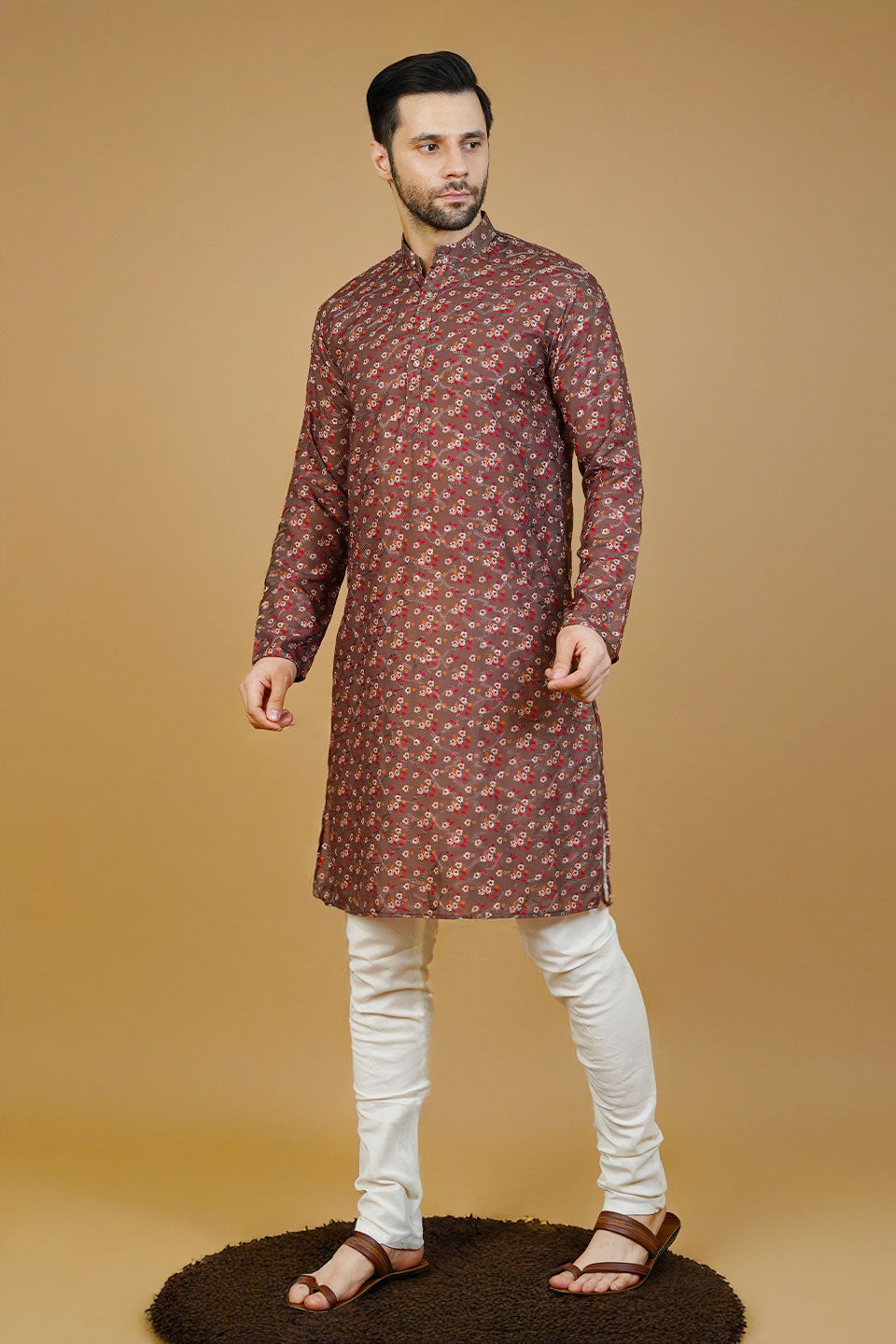 Cotton Brown Long Kurtas