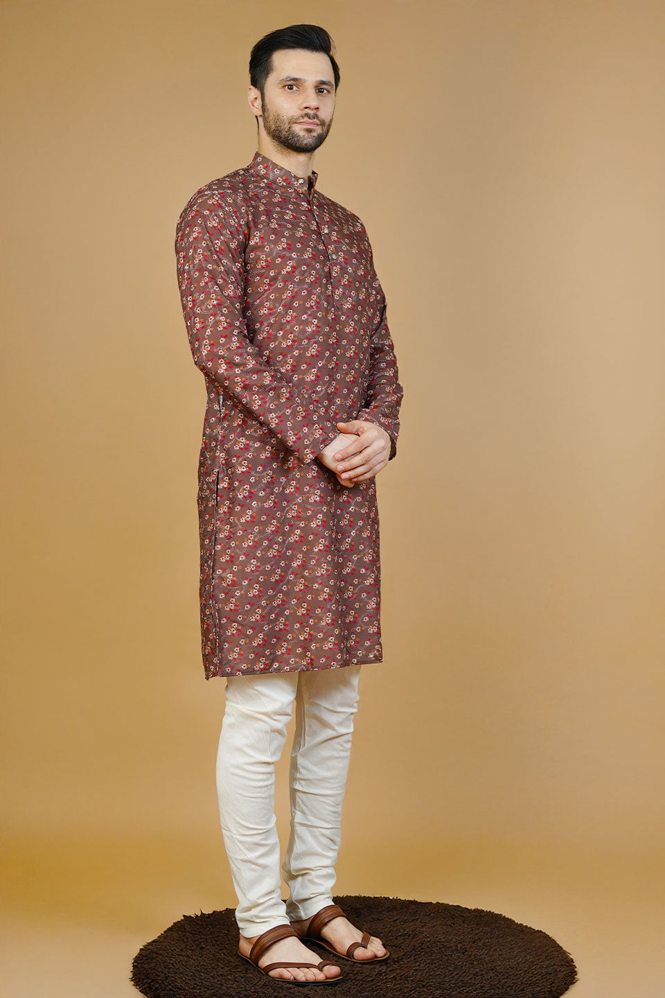 Cotton Brown Long Kurtas