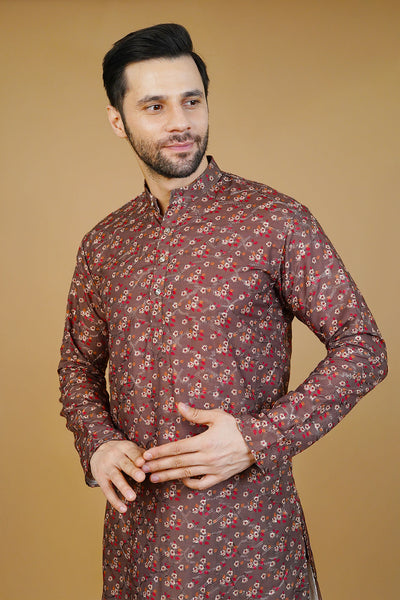 Cotton Brown Long Kurtas