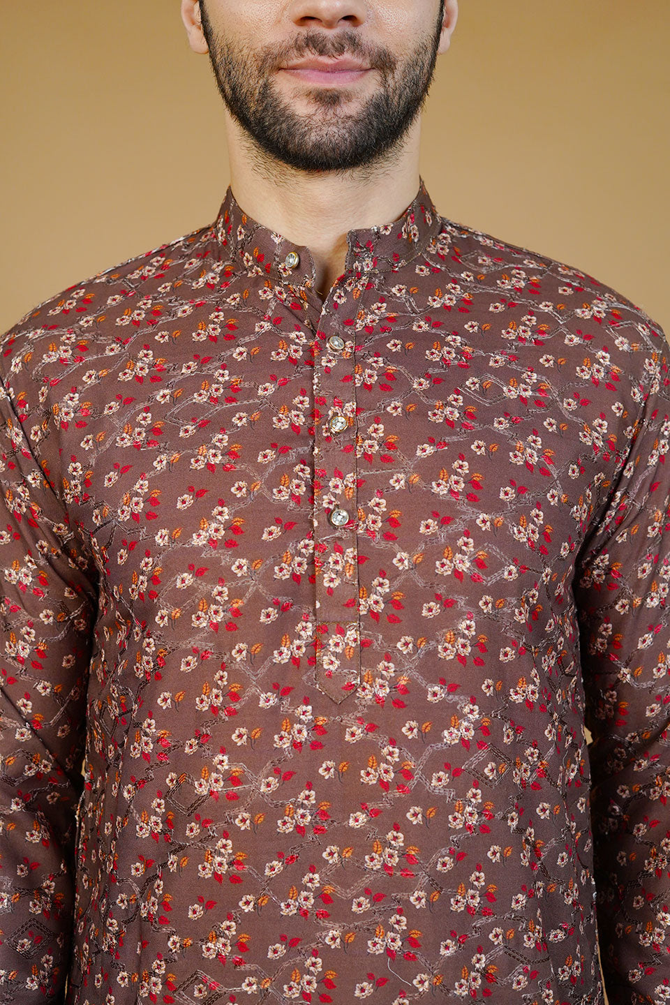 Cotton Brown Long Kurtas