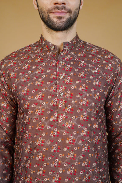 Cotton Brown Long Kurtas
