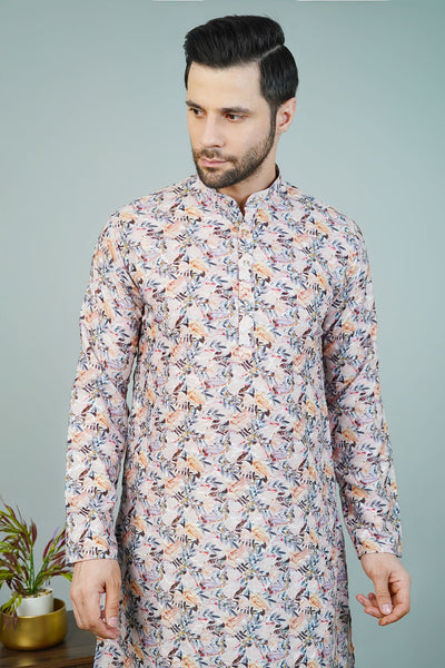 Cotton Beige Long Kurtas