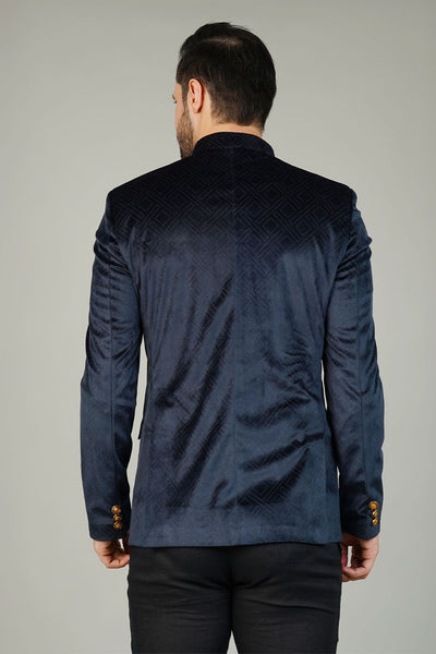 Velvet Blue Bandhgala