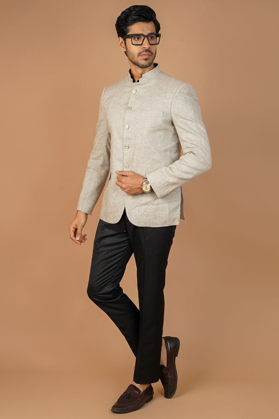 Linen Cream Bandhgala