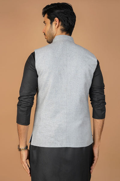 Tweedwool Blue Nehru Jacket