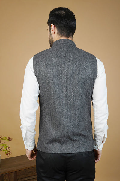 Wool Gray Nehru Jacket