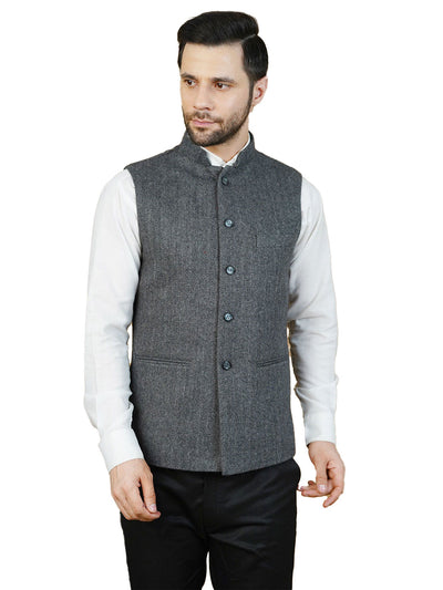 Wool Gray Nehru Jacket