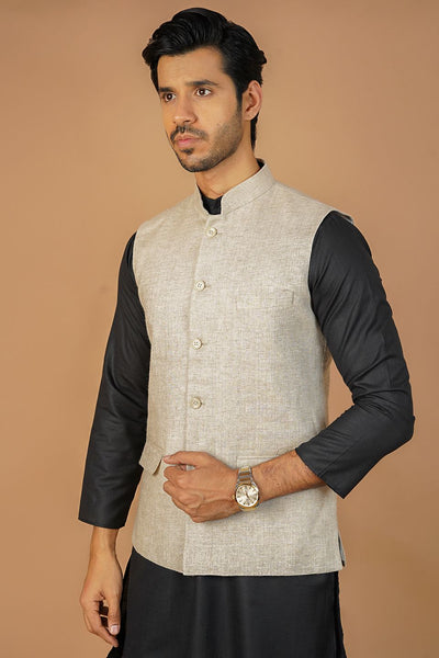 Linen Cream Nehru Jacket