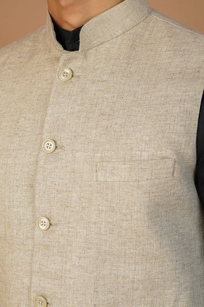 Linen Cream Nehru Jacket