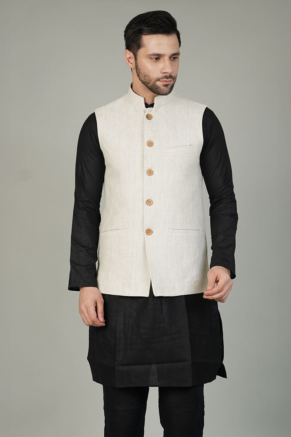 Linen Beige Waistcoat