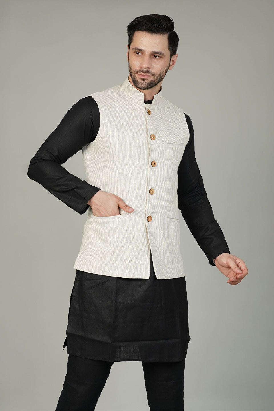 Linen Beige Waistcoat