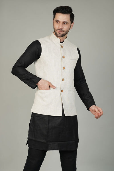 Linen Beige Waistcoat