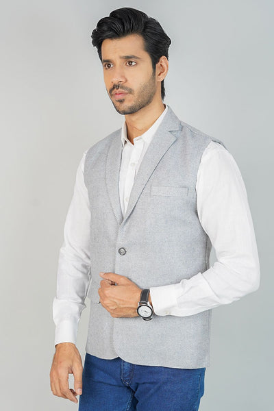 Tweedwool Blue Nehru Jacket