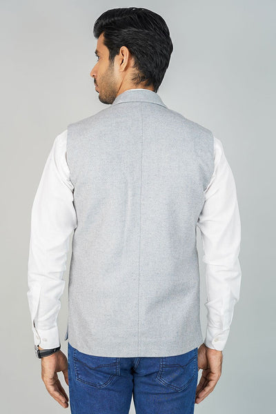 Tweedwool Blue Nehru Jacket