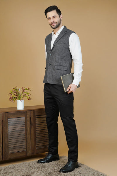 Wool Gray Nehru Jacket
