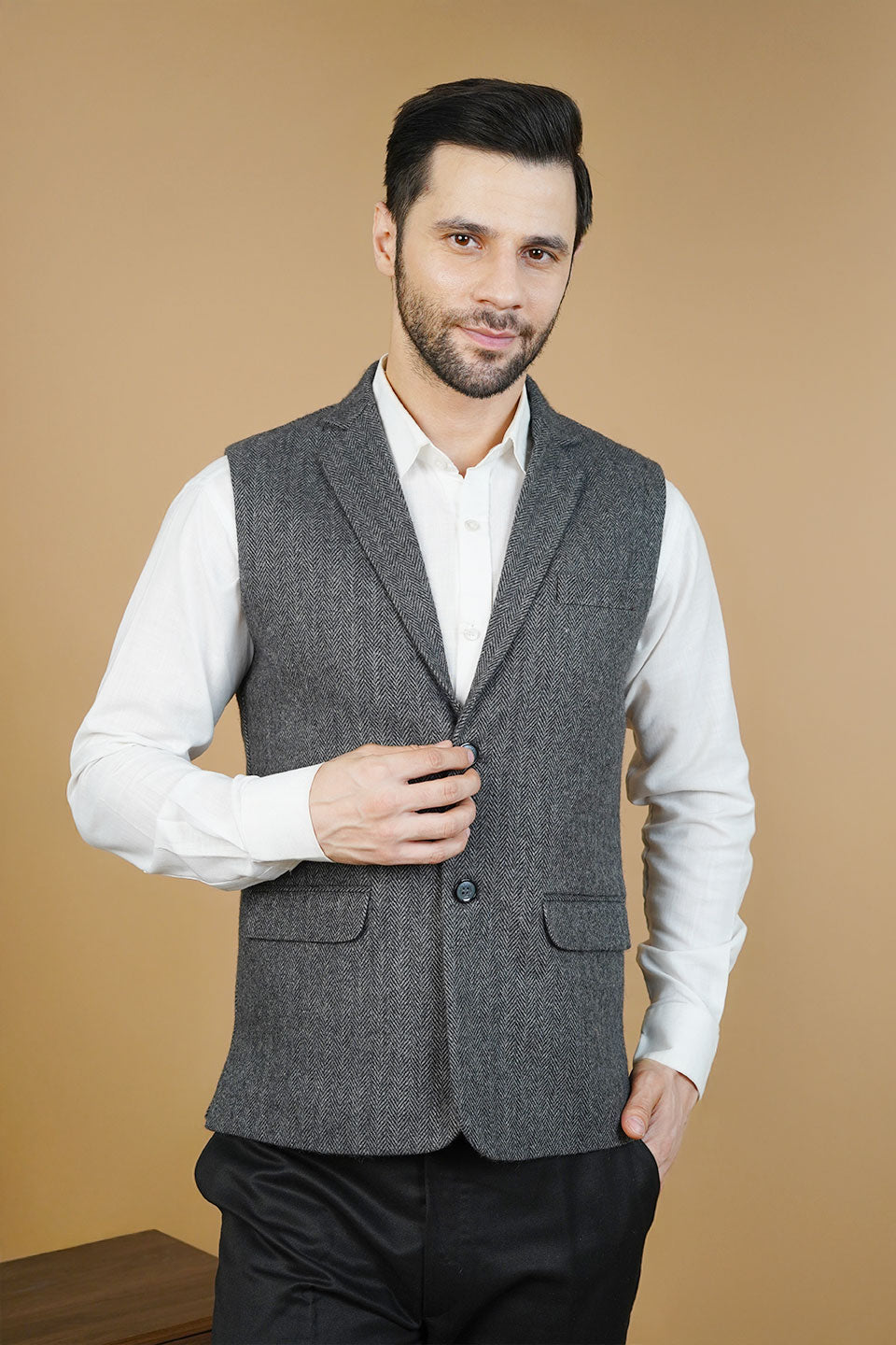 Wool Gray Nehru Jacket