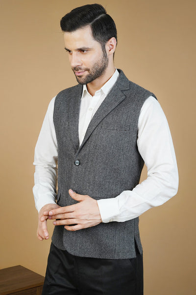 Wool Gray Nehru Jacket