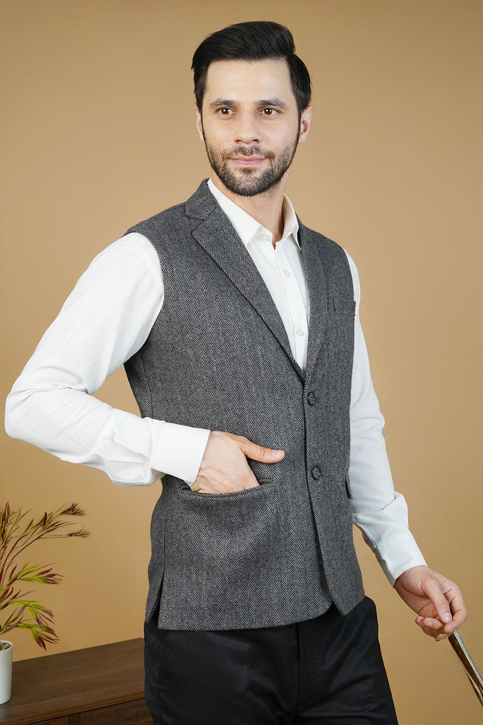 Wool Gray Nehru Jacket