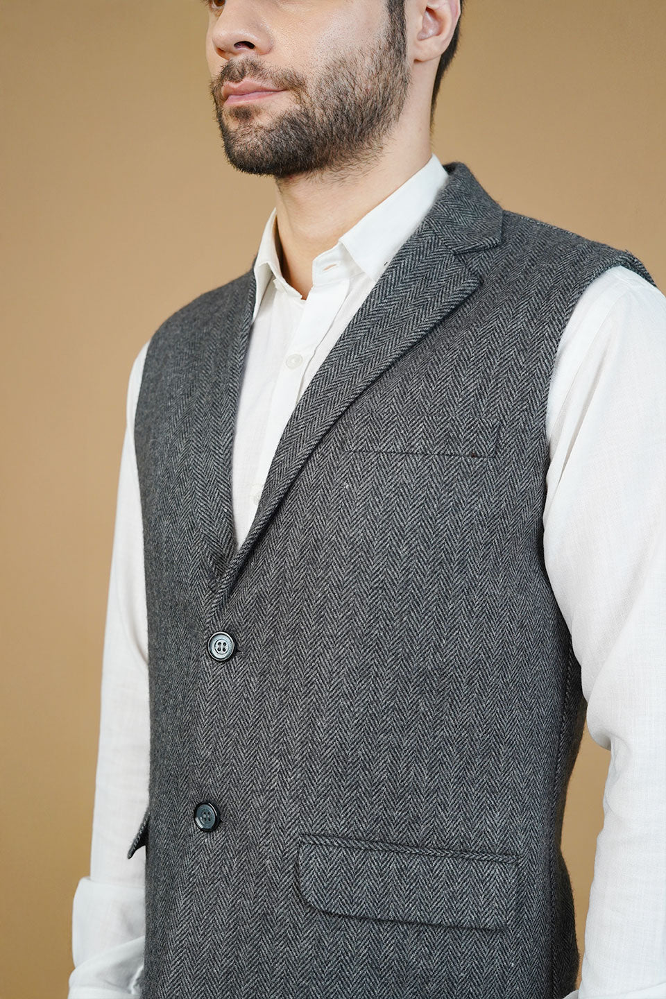 Wool Gray Nehru Jacket