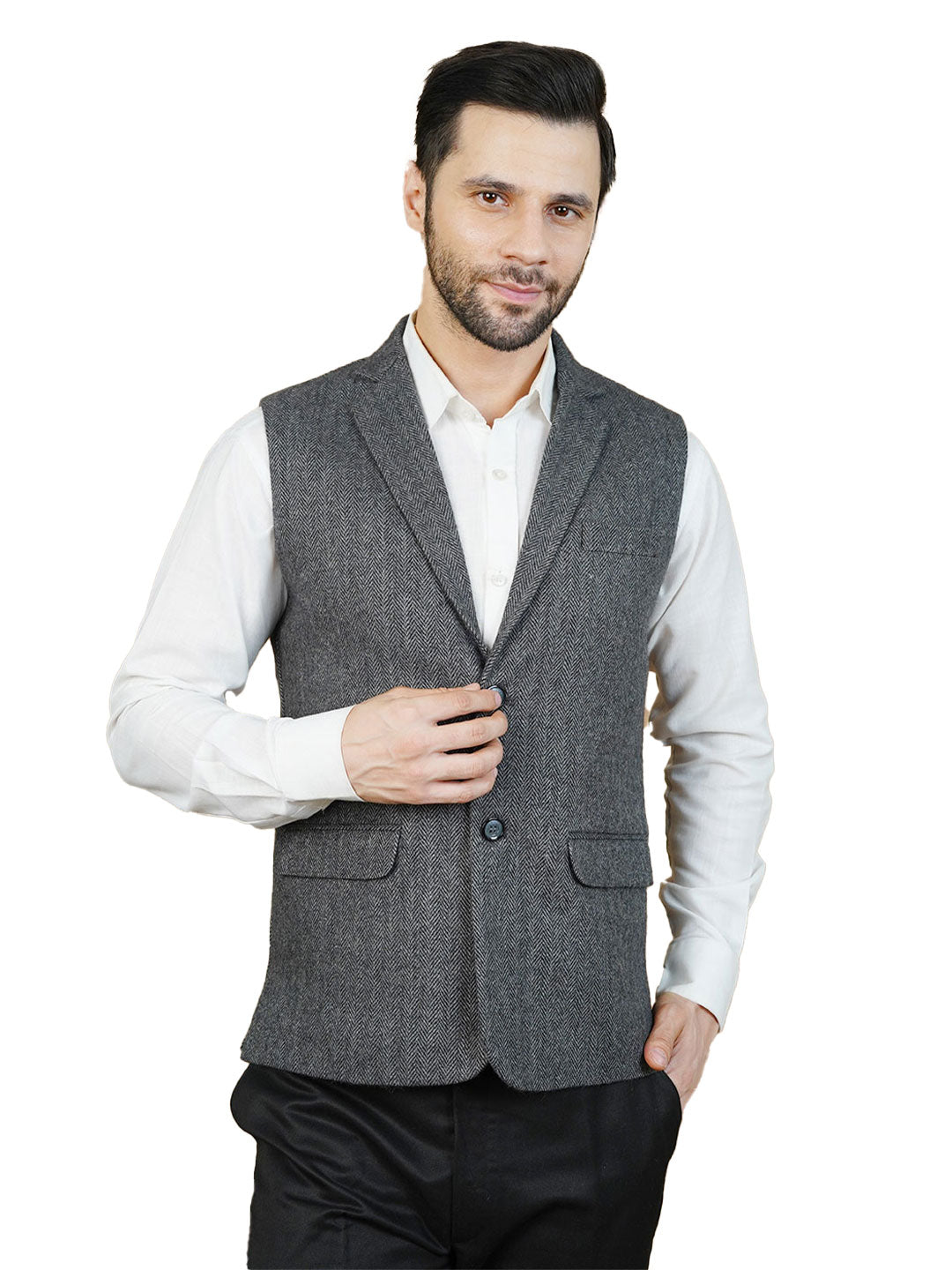Wool Gray Nehru Jacket