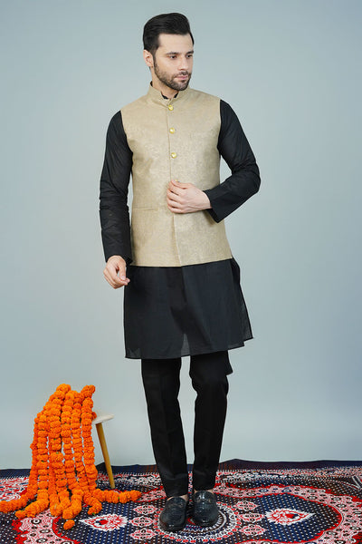 Rayon Gold Nehru Jacket