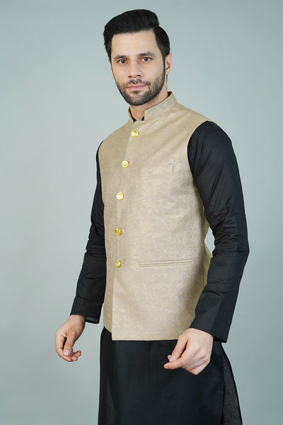 Rayon Gold Nehru Jacket