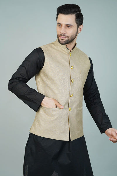 Rayon Gold Nehru Jacket