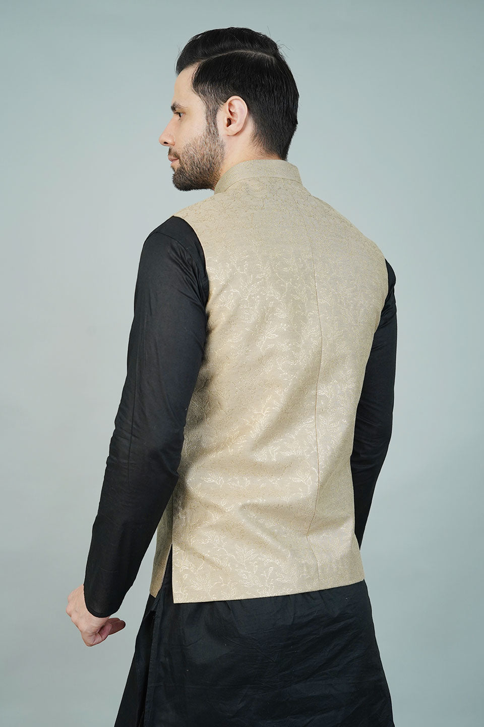 Rayon Gold Nehru Jacket