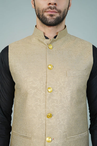 Rayon Gold Nehru Jacket