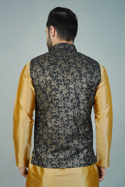 Rayon Black Nehru Jacket