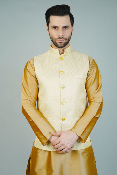 Rayon Gold Nehru Jacket