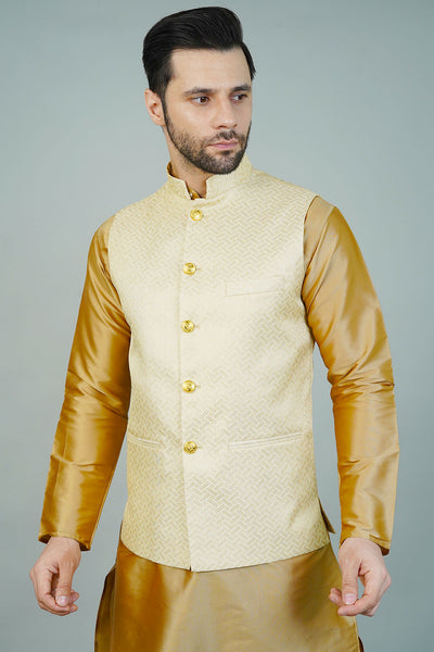 Rayon Gold Nehru Jacket