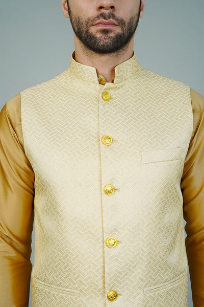 Rayon Gold Nehru Jacket