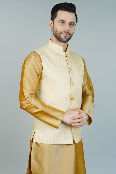 Rayon Gold Nehru Jacket