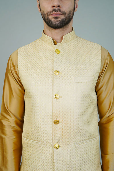 Rayon Gold Nehru Jacket