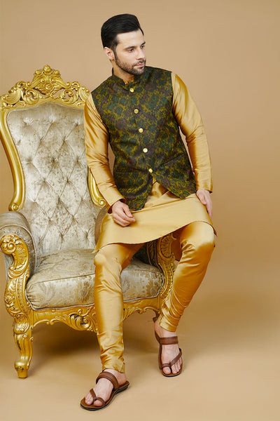 Rayon Green Nehru Jacket