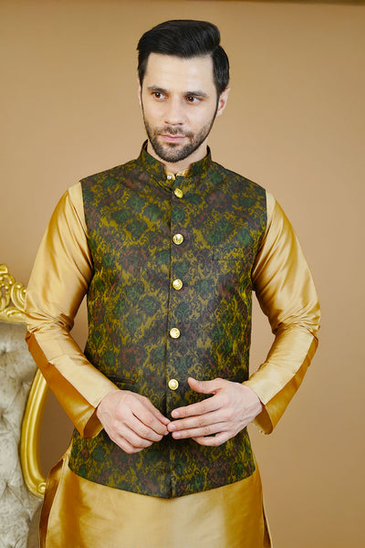 Rayon Green Nehru Jacket