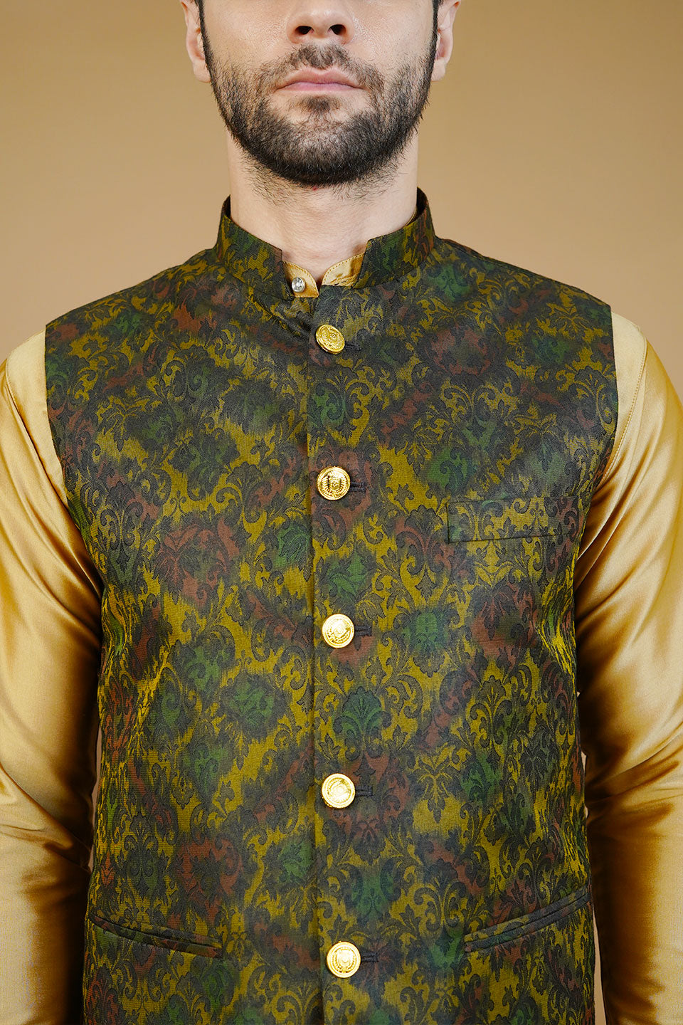 Rayon Green Nehru Jacket